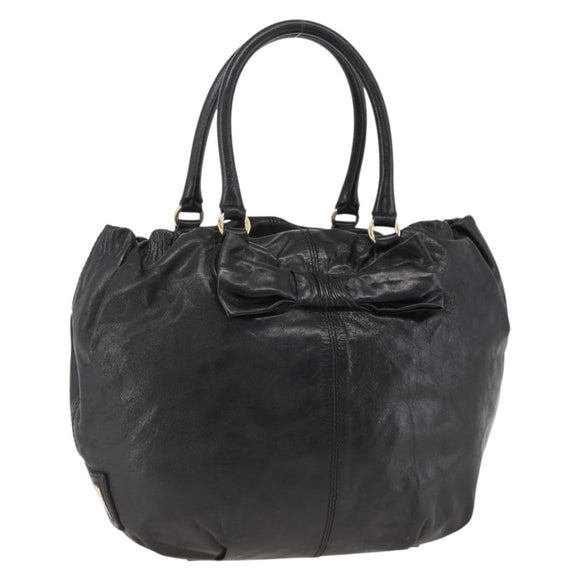 VALENTINO Tragetasche Schleife Leder Schwarz Gold Original BA11469