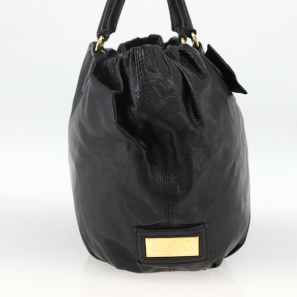 VALENTINO Tragetasche Schleife Leder Schwarz Gold Original BA11469