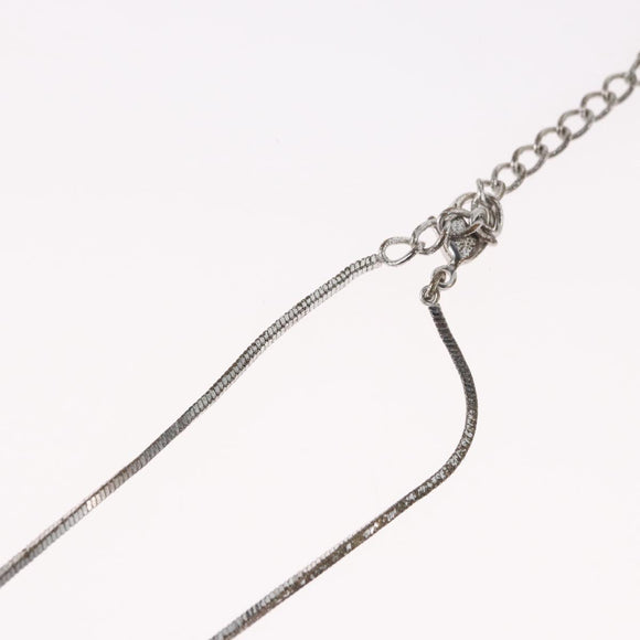 Christian Dior Halskette Metall Silber Auth BA11470