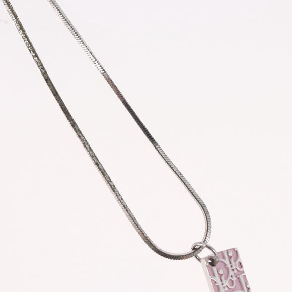 Christian Dior Halskette Metall Silber Auth BA11470