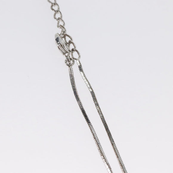 Christian Dior Halskette Metall Silber Auth BA11470