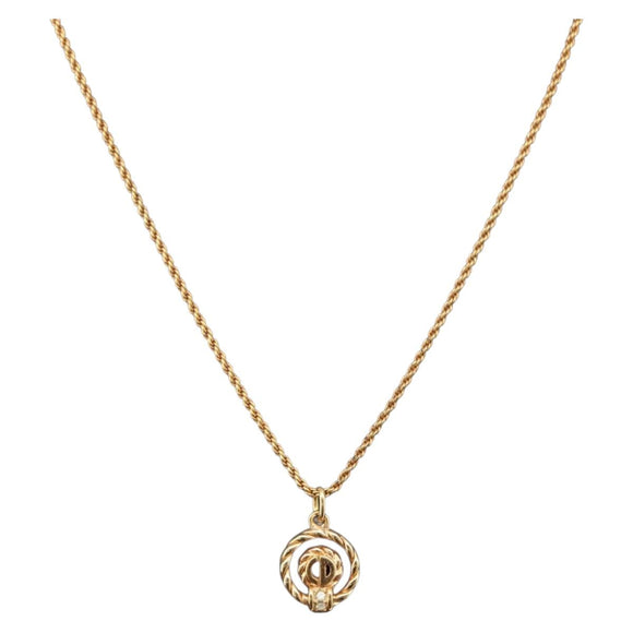 Christian Dior Necklace metal Gold Tone Auth BA11472