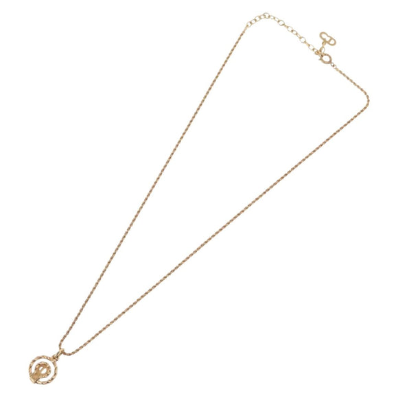 Christian Dior Necklace metal Gold Tone Auth BA11472