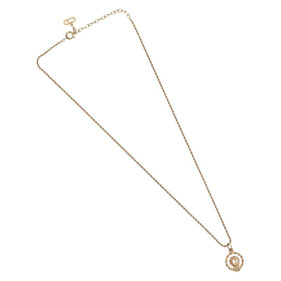 Christian Dior Necklace metal Gold Tone Auth BA11472