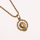 Christian Dior Necklace metal Gold Tone Auth BA11472-3