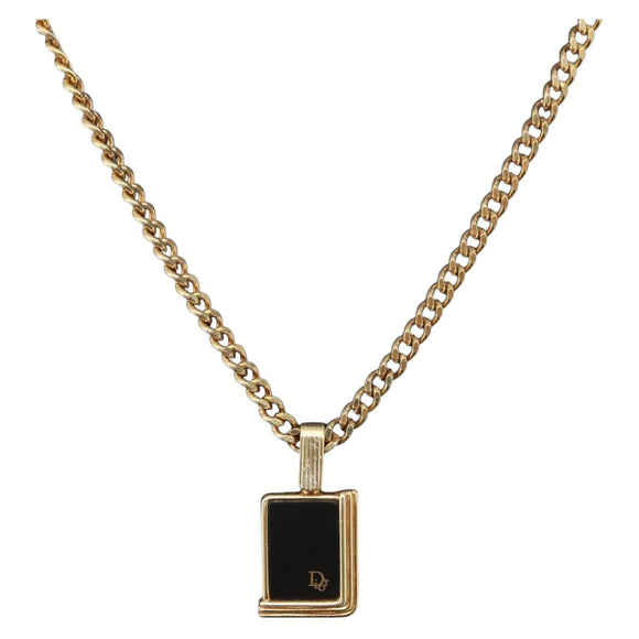 Christian Dior Necklace metal Gold Tone Auth BA11475