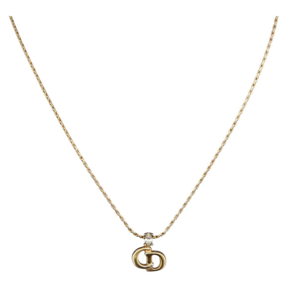 Christian Dior Halskette Metall goldfarben Auth BA11476