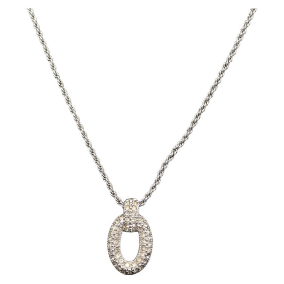 Christian Dior Necklace metal Silver Auth BA11479