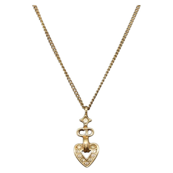 Christian Dior Necklace metal Gold Tone Auth BA11481