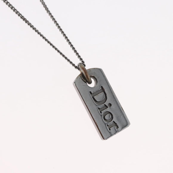 Christian Dior Necklace metal Silver Auth BA11485