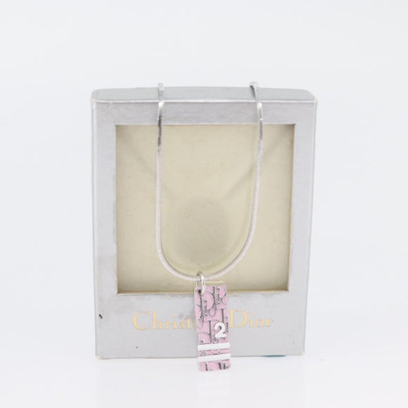 Christian Dior Necklace metal Silver Auth BA11491A