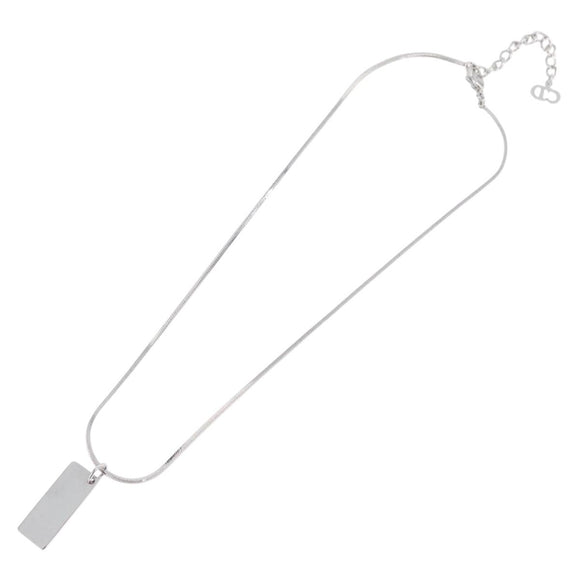 Christian Dior Necklace metal Silver Auth BA11491A