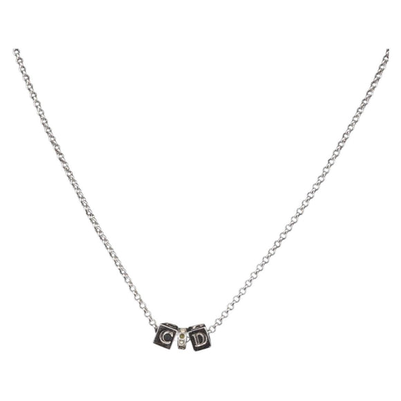 Christian Dior Necklace metal Silver Auth BA11492