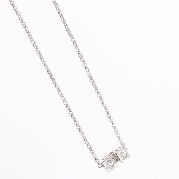 Christian Dior Necklace metal Silver Auth BA11492