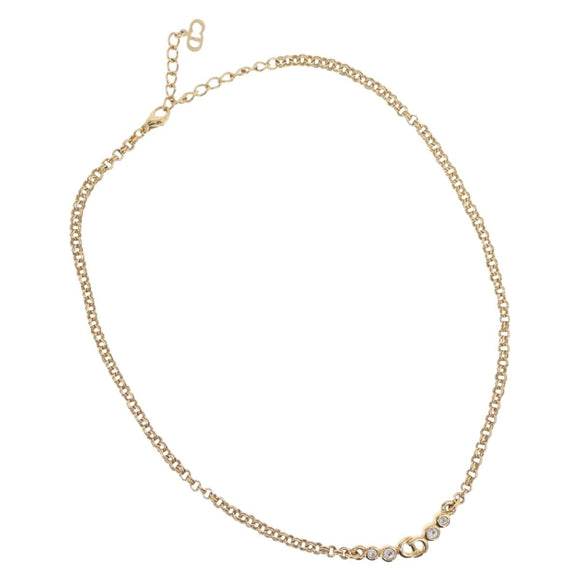 Christian Dior Necklace metal Gold Tone Auth BA11497