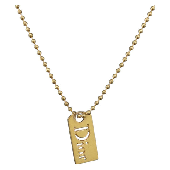 Christian Dior Necklace metal Gold Tone Auth BA11498