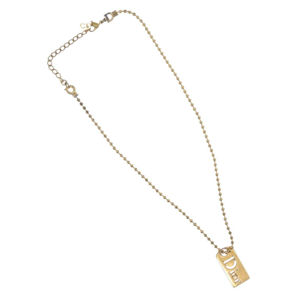 Christian Dior Necklace metal Gold Tone Auth BA11498
