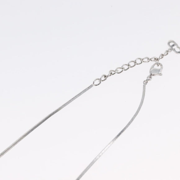 Christian Dior Necklace metal Silver Auth BA11501A