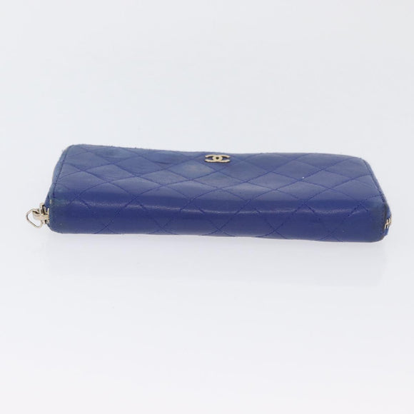 CHANEL Wallet Leather 6 Set Blue Black Red CC Auth BA11504