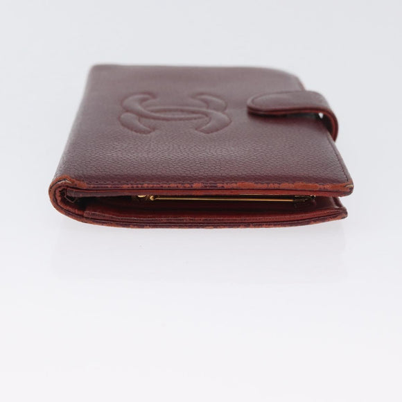CHANEL Wallet Leather 6 Set Blue Black Red CC Auth BA11504