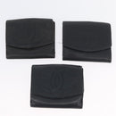 CHANEL Wallet Leather 6 Set Blue Black Red CC Auth BA11504-16
