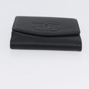 CHANEL Wallet Leather 6 Set Blue Black Red CC Auth BA11504-28