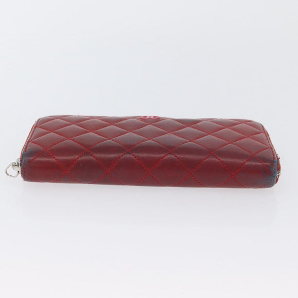 CHANEL Wallet Leather 6 Set Blue Black Red CC Auth BA11504