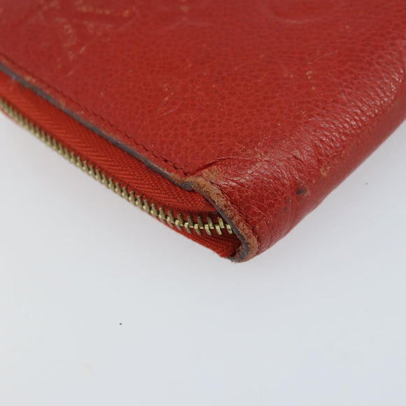 LOUIS VUITTON Monogram Empreinte Zippy Long Wallet Red M60737 LV Auth BA11507