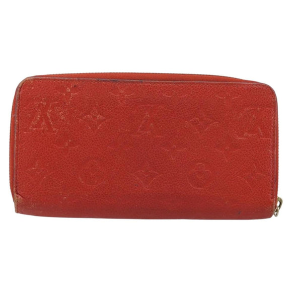 LOUIS VUITTON Monogram Empreinte Zippy Long Wallet Red M60737 LV Auth BA11507