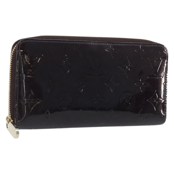 LOUIS VUITTON Monogram Vernis Zippy Long Wallet Amarante M93522 LV Auth BA11508