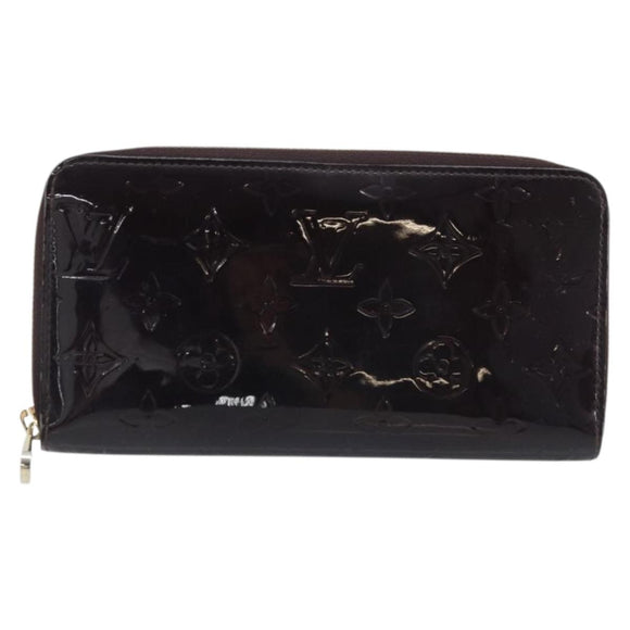 LOUIS VUITTON Monogram Vernis Zippy Long Wallet Amarante M93522 LV Auth BA11508