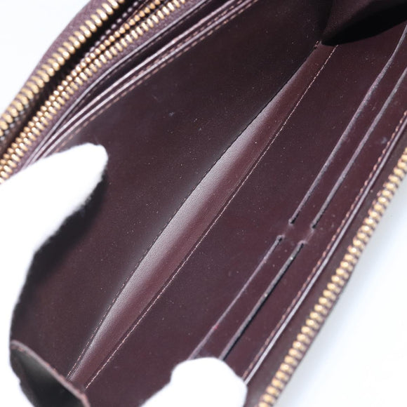 LOUIS VUITTON Monogram Vernis Zippy Long Wallet Amarante M93522 LV Auth BA11508