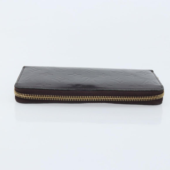 LOUIS VUITTON Monogram Vernis Zippy Long Wallet Amarante M93522 LV Auth BA11508