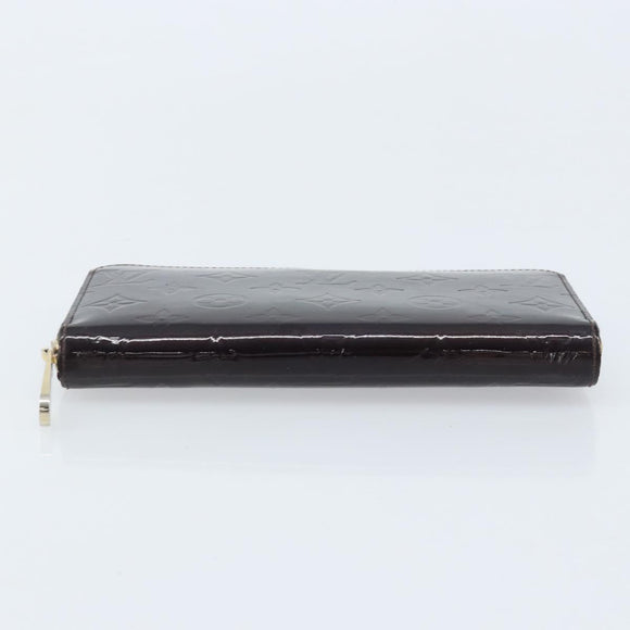 LOUIS VUITTON Monogram Vernis Zippy Long Wallet Amarante M93522 LV Auth BA11508