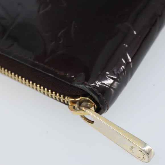 LOUIS VUITTON Monogram Vernis Zippy Long Wallet Amarante M93522 LV Auth BA11508