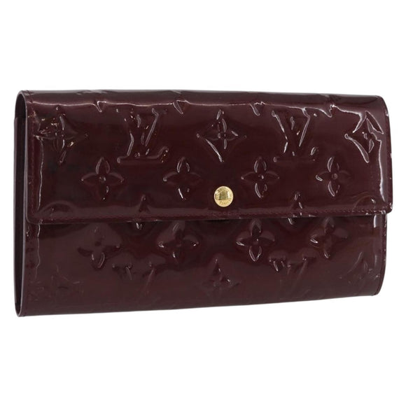 LOUIS VUITTON Vernis Portefeuille Sarah Wallet Amarante M93524 LV Auth BA11511A