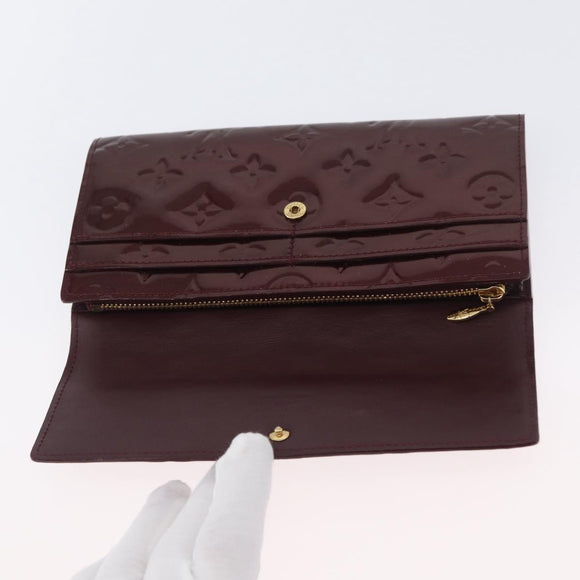 LOUIS VUITTON Vernis Portefeuille Sarah Wallet Amarante M93524 LV Auth BA11511A