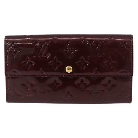 LOUIS VUITTON Vernis Portefeuille Sarah Wallet Amarante M93524 LV Auth BA11511A