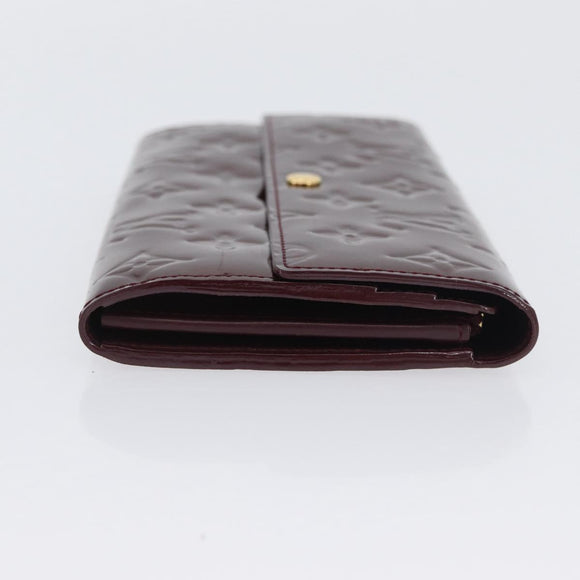 LOUIS VUITTON Vernis Portefeuille Sarah Wallet Amarante M93524 LV Auth BA11511A