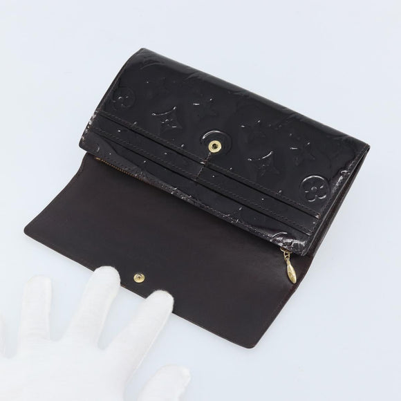 LOUIS VUITTON Vernis Portefeuille Sarah Wallet Amarante M93524 LV Auth BA11512