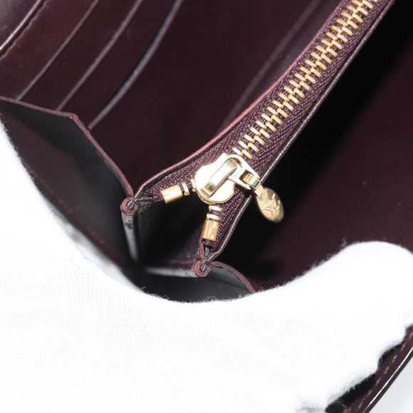 LOUIS VUITTON Vernis Portefeuille Sarah Wallet Amarante M93524 LV Auth BA11512