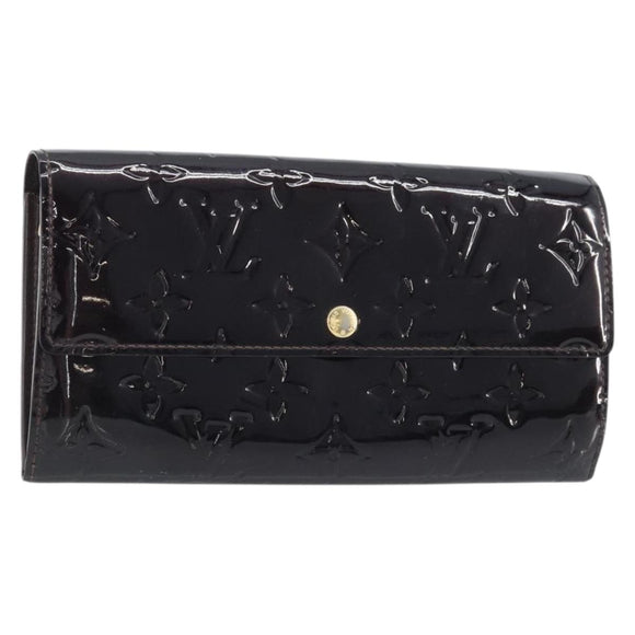 LOUIS VUITTON Vernis Portefeuille Sarah Wallet Amarante M93524 LV Auth BA11512