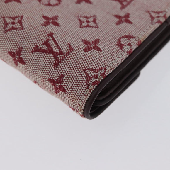 LOUIS VUITTON Mini Porte Billet Cartes Credit Monnaie Red M92241 Auth BA11513A