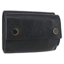 LOUIS VUITTON Monogram Shadow Discovery Compact Wallet Black M67631 Auth BA11519-1