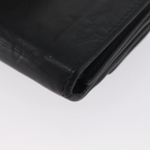 LOUIS VUITTON Monogram Shadow Discovery Compact Wallet Black M67631 Auth BA11519
