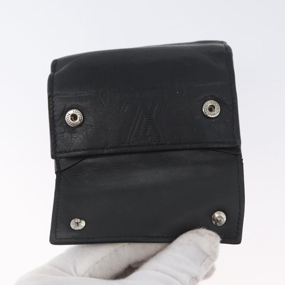LOUIS VUITTON Monogram Shadow Discovery Compact Wallet Black M67631 Auth BA11519