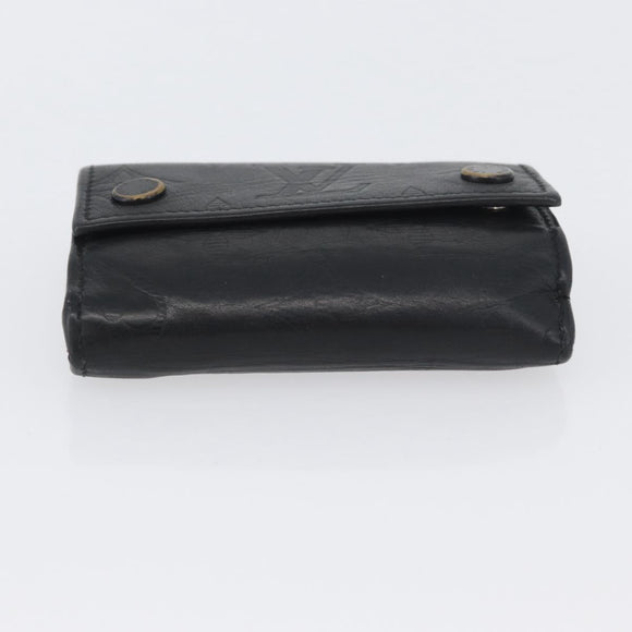 LOUIS VUITTON Monogram Shadow Discovery Compact Wallet Black M67631 Auth BA11519