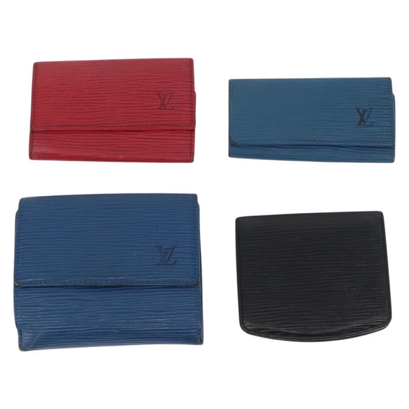 LOUIS VUITTON Monogram Epi LV Cup Leather 7 Set Blue Black Red LV Auth BA11526