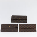 LOUIS VUITTON Monogram Damier Ebene Long Wallet 5 Set LV Auth BA11527-14
