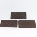 LOUIS VUITTON Monogram Damier Ebene Long Wallet 5 Set LV Auth BA11527-15